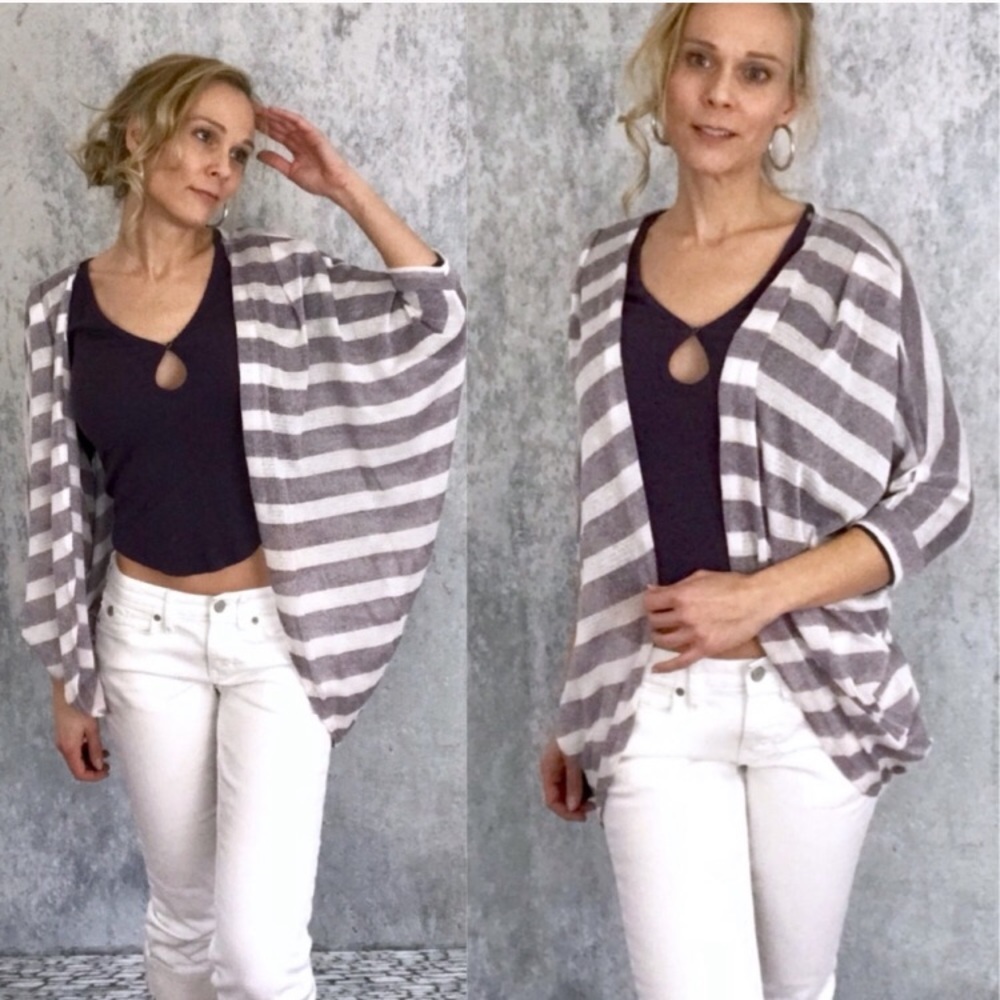 LAST 1! Lavender stripe cocoon cardigan